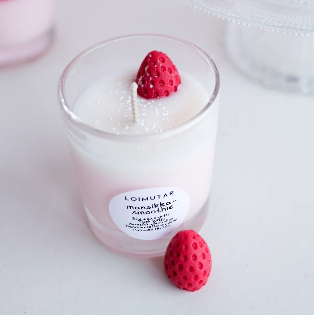 Loimutar tuoksukynttilä mansikkasmoothie